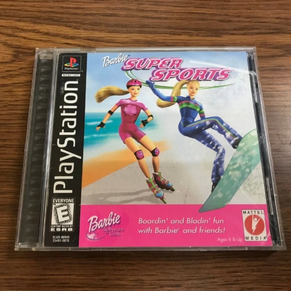 Barbie Super Sports Sony PlayStation 1 Some Scuffs but TESTED & WORKING